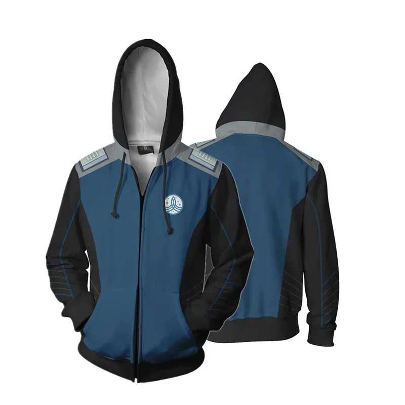 

2025 yiyi Voyager Command Cosplay Star Costume Trek Hoodie High Quality 3D Print Zipper Spring Jacket Sweatshirts