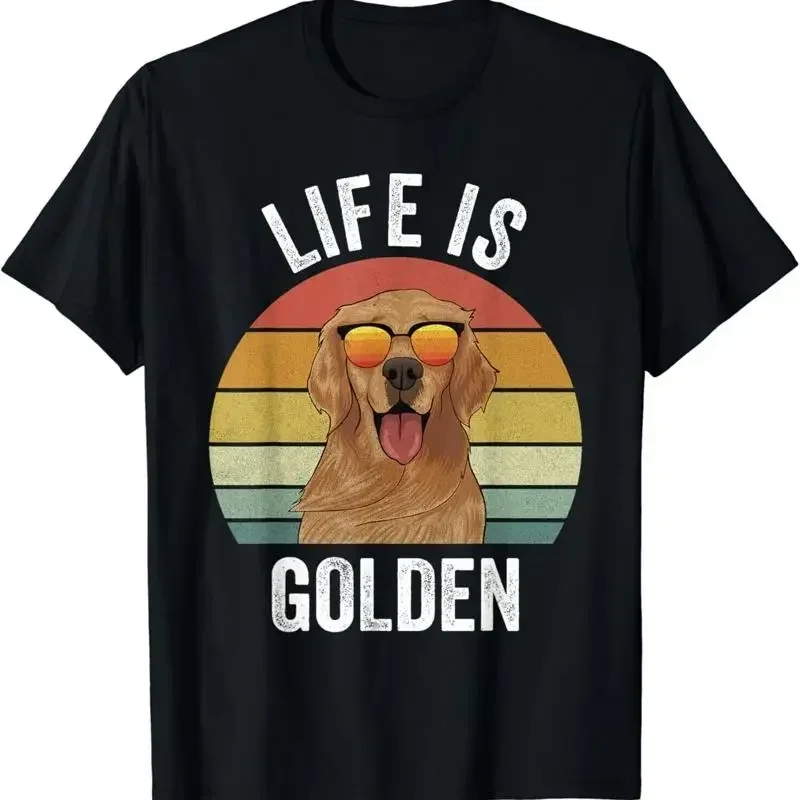 Retro Golden Retriever Funny Dog T Shirt