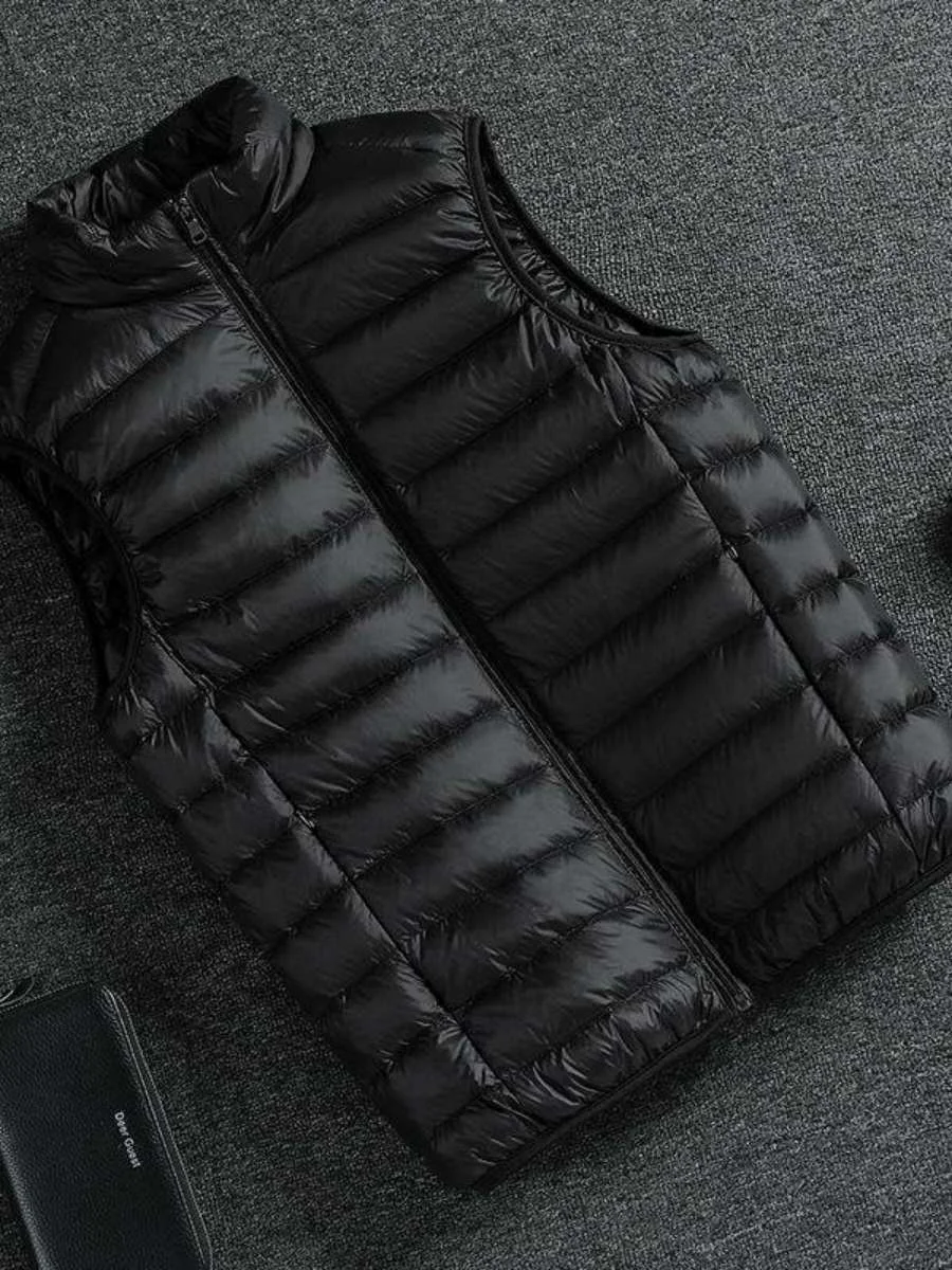 

Autumn Winter Men's Large Size down Cotton Vest Lightweight Running Training Fitn Sport Coat Warmth Jaet York Town