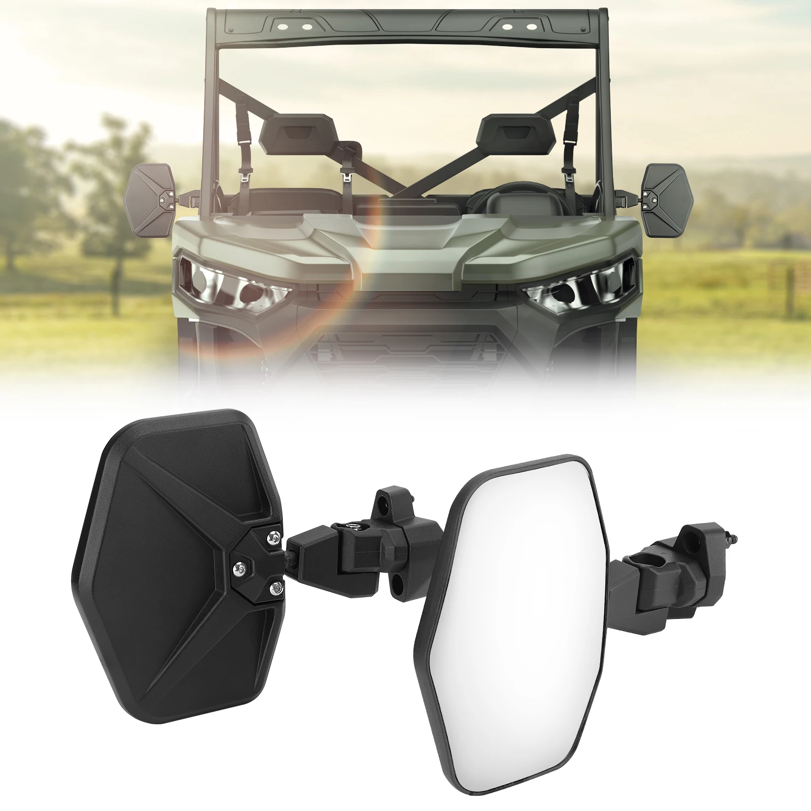 Rear View Side Mirrors UTV Aluminum for Can-Am Defender HD10 HD5 MAX HD8 2017 2018 2019 2020 2021 2022 2023 #715002459