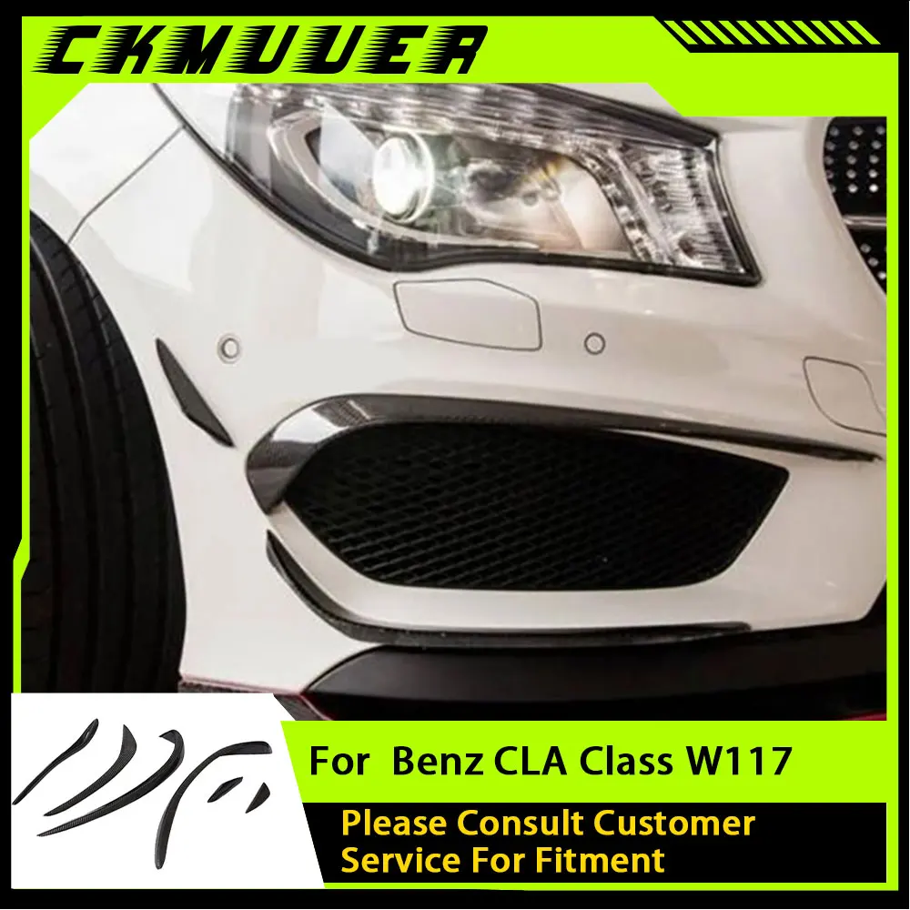 

CKMUUER For Benz CLA Class W117 C117 CLA200 CLA220 2017 2018 Carbon Fiber Front Fog Lamp Air Knife Trim Splitter Strips
