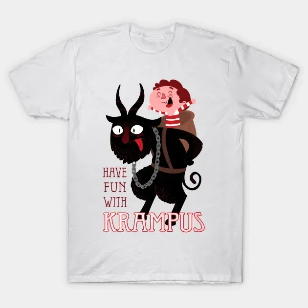 

Have Fun with Krampus. Funny Cartoon Graphic Xmas Gift T-Shirt 100% Cotton O-Neck Short Sleeve Casual Mens T-shirt Size S-3XL
