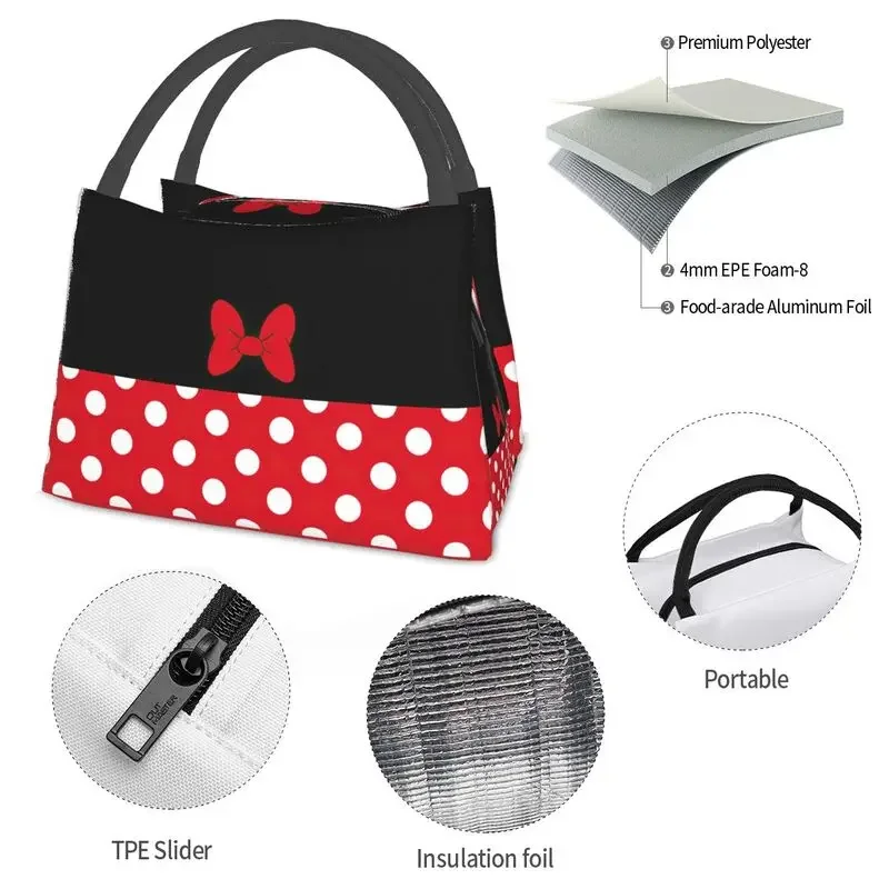 Cartoon Insulated Lunch Bags for Women Portable Thermal Cooler Food Lunch Box Work Travel