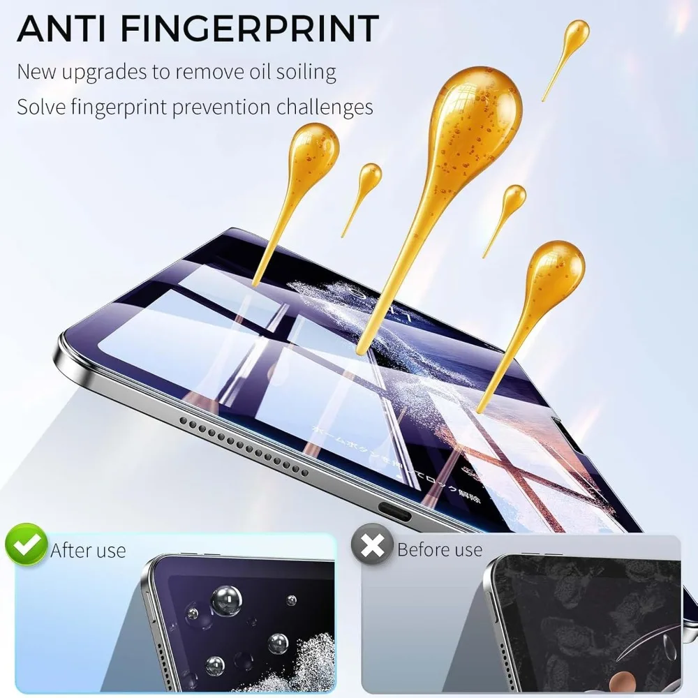 2-1 حزمة من الزجاج المقسى سهلة التركيب لجهاز IPad 2025 A16 Air11/13 بوصة واقي للشاشة مضاد للضوء الأزرق طبقة رقيقة واقية لجهاز IPad 11