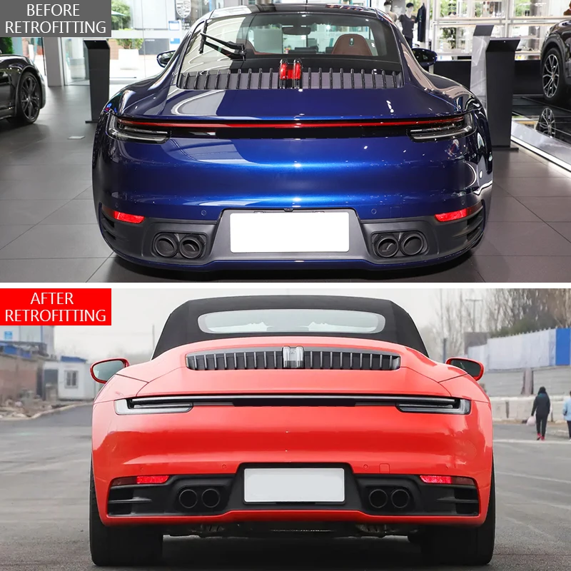 2019-2025 911 Car Modification Upgrade 992 Rear Black Background Taillight Reverse Turn signal Body Kit