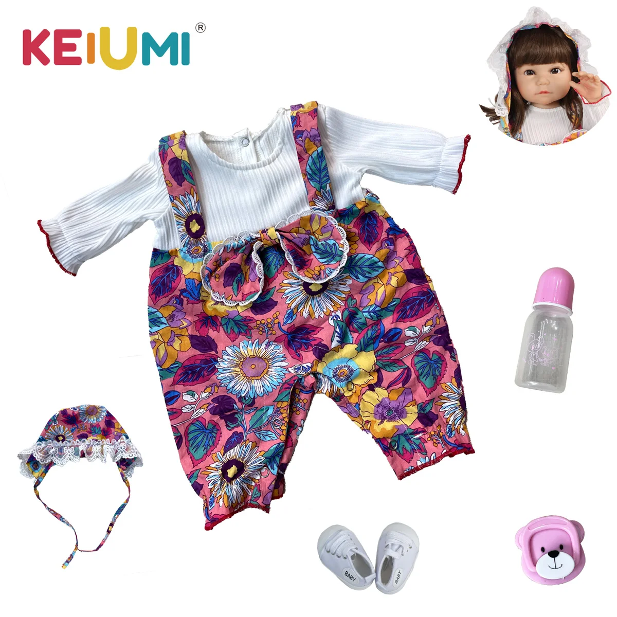 55Cm Alle Siliconen Bloem Riem Broek Pop Reborn Babypop Bebe Reborn Speelgoed Verjaardagscadeaus Voor Kind