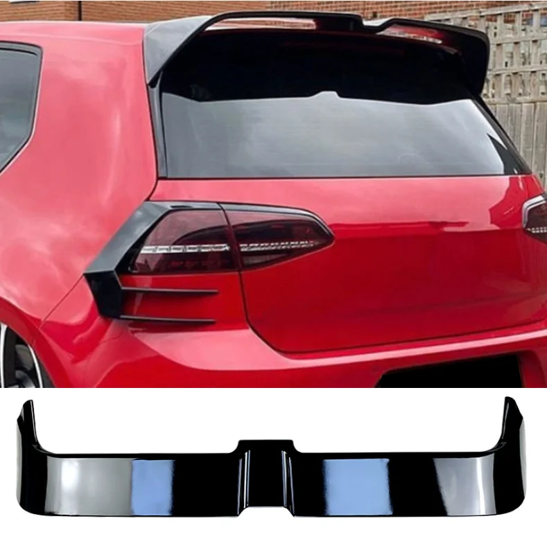 Car Lip Spoiler Rear Tail Trunk Wing Splitter Trim For VW Golf 7 GTI R 400 2012-2015 ABS black