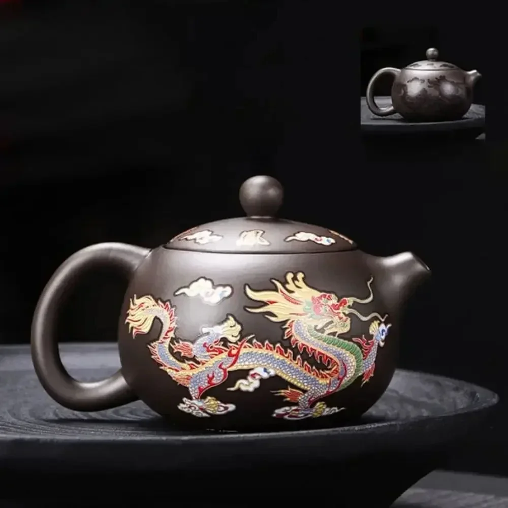 

Color-Changing Dragon & Phoenix Chinese Dragon And Phoenix Colour Changing Teapot Pure Handmade Purple Sand Teapot