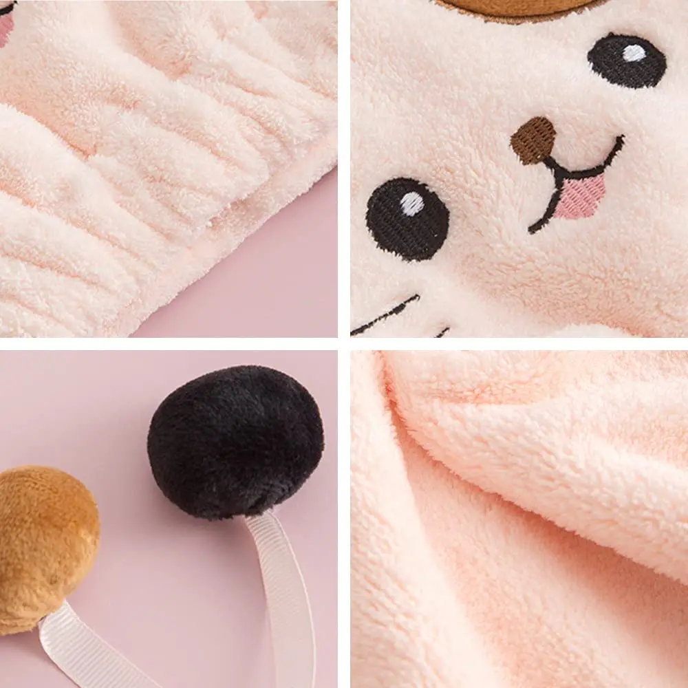 Funny Cat Hair Drying Cap Microfiber Hair Towel Wrap for Women Girl Cute Kitten Kid Hair Turban Quick Dry Bath Hair Drying Towel