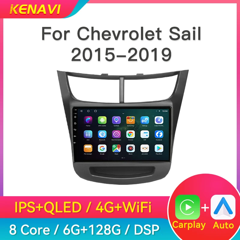 Car Stereo Radio For Chevrolet Sail 2015-2019 Carplay Android Auto GPS RDS Screen Head Unit Lntelligent Center Multimedia Player