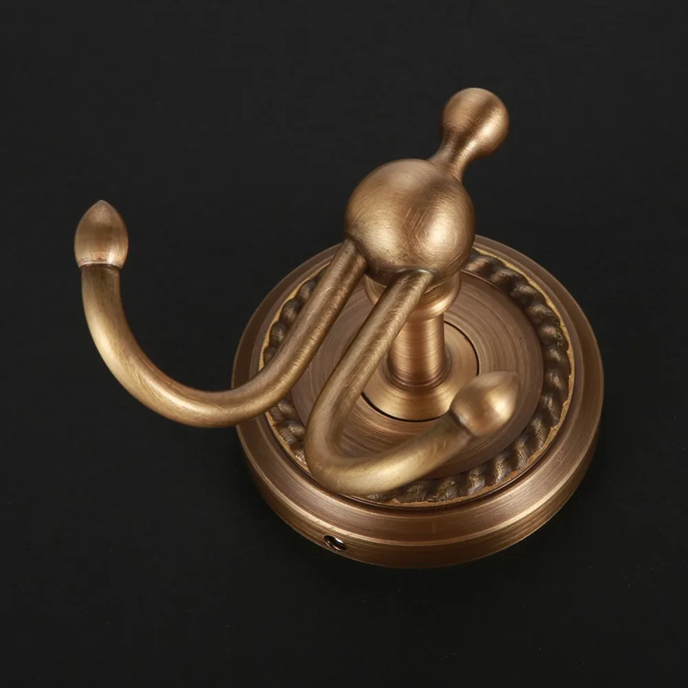 Practical Brass Towel Hanger Hook Antique Gold Wall Mounted Coat Hat Hook Decorative Durable Robe Hook Space Saving