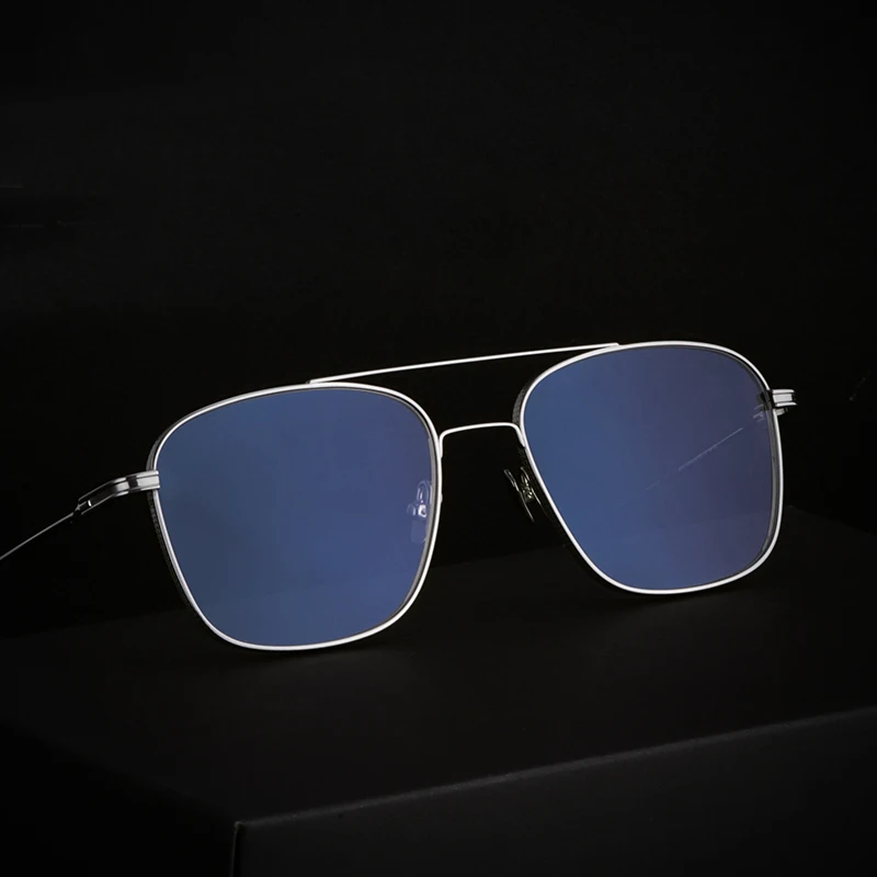 

Высококачественная титановая модная оправа для очков-пилотов для мужчин и женщин, винтажные очки ручной работы, классические квадратные очки в полной оправе
