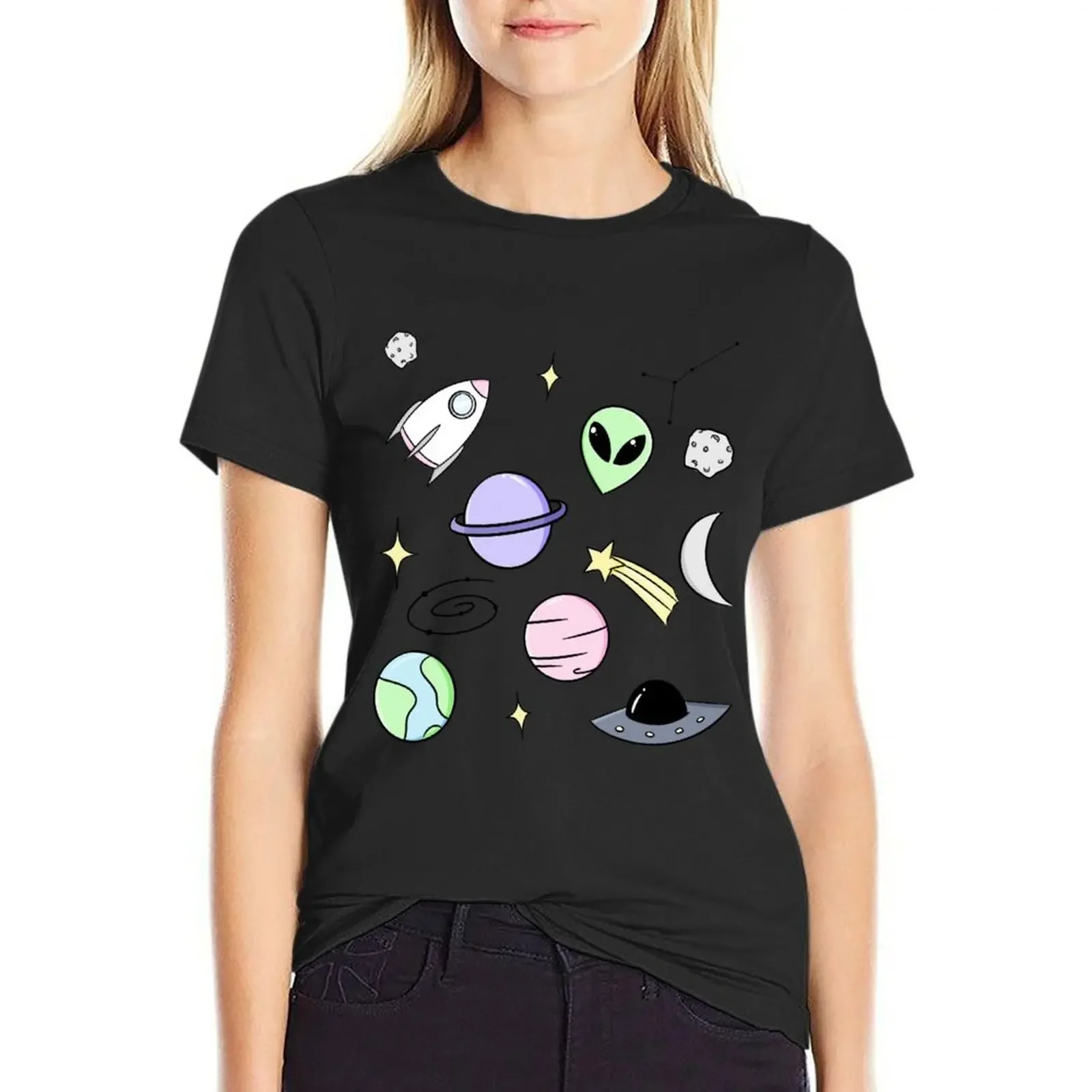 

Space Aesthetic T-shirt tees summer tops aesthetic clothes t-shirts for Women graphic tees