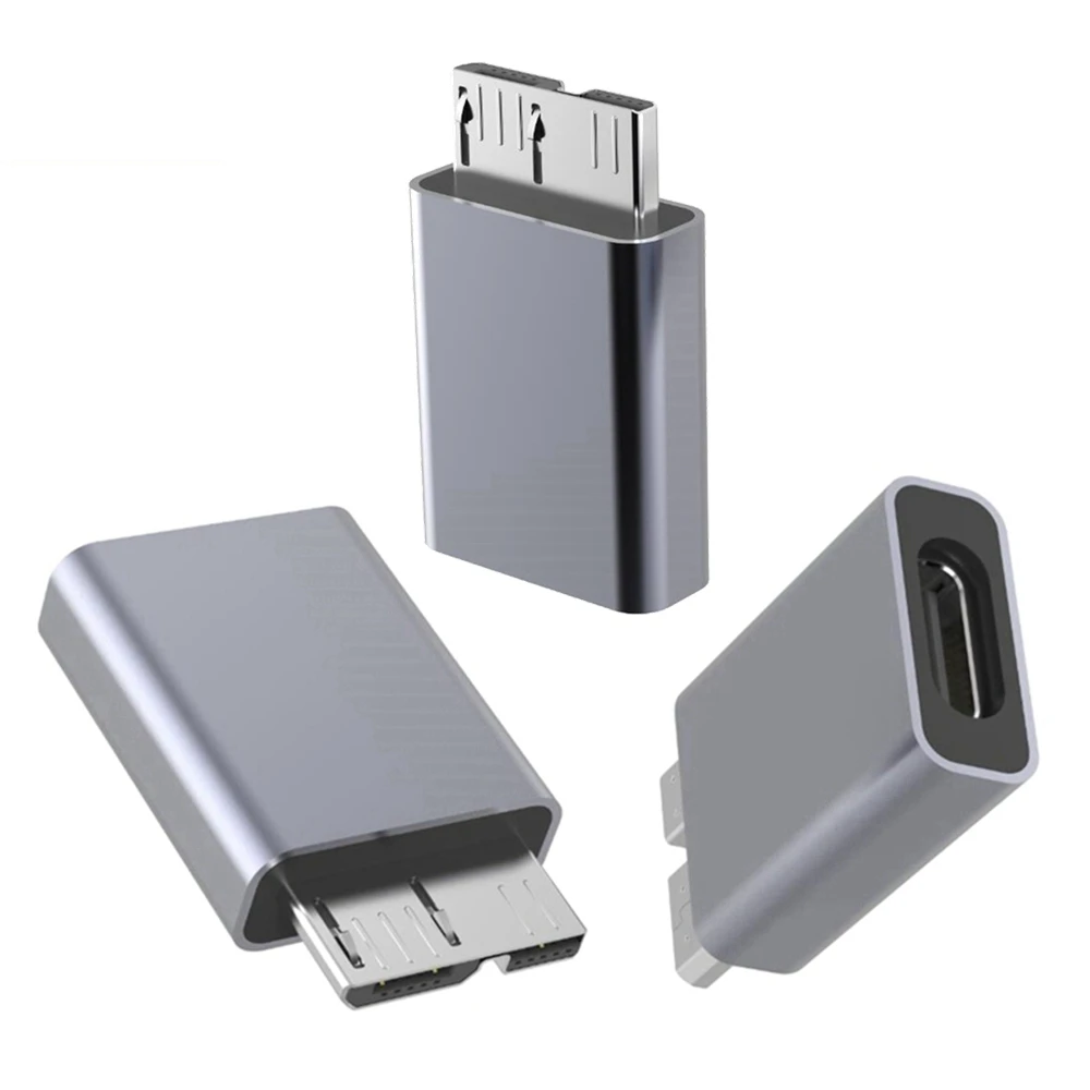 Adaptor USB 3.0, c-type USB 3.0 Micro B plug Micro B USB C 3.0 male ke tipe-c female untuk hard drive eksternal HDD Kabe c-type USB