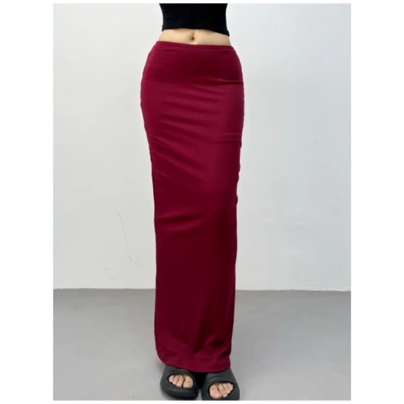 

Faionable Long Floor-Length Wrap Body Skirt Sexy Over-Knee Women's Trendy Casual mid Waist Polyester Fiber H-ape