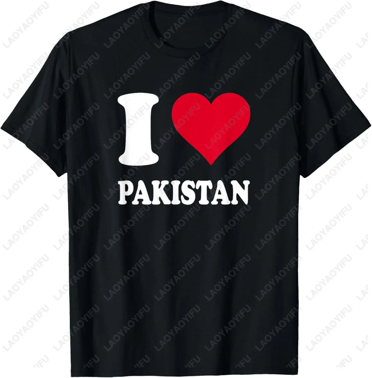 I Love Pakistan Printed T-Shirt Casual Fashion Loose Harajuku Hip Hop Man T Shirt Summer Cotton Short Sleeve Women Clothing