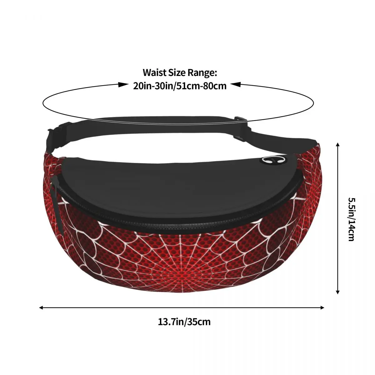 Aranha Web Crossbody Fanny Bag para Homens e Mulheres, Pacote de Cintura, Bolsa de Dinheiro para Telefone, Ciclismo, Camping, Personalizado