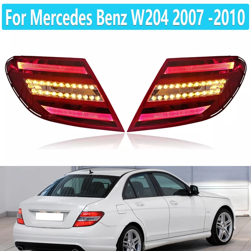 LED Tail Light For Mercedes Benz W204 2007 -2010 Upgrade 2011-2014 C Class Taillight Rear Lamps Car Auto Parts Modified Parts