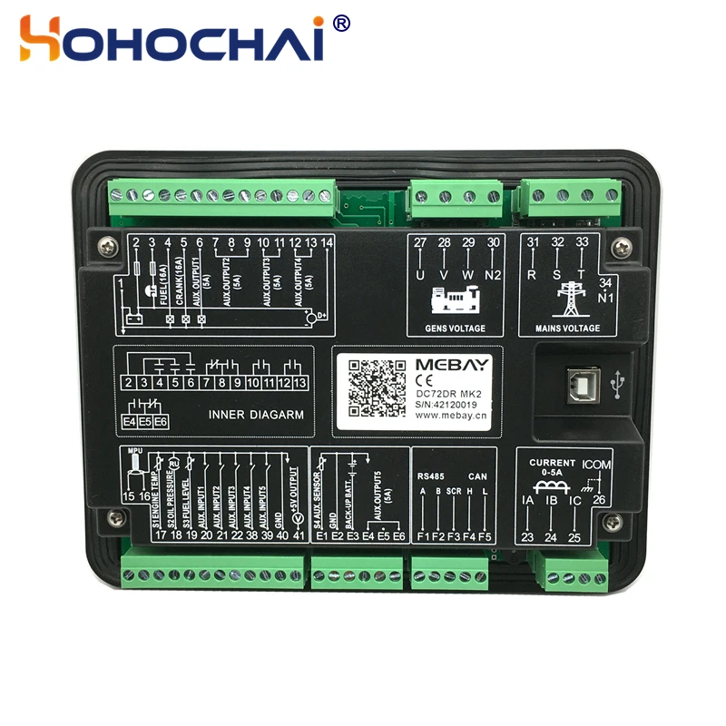 Imagem -04 - Mebay Dc70d Dc72d Dc70dr Dc72dr Mk2 Gerador Controlador Display Lcd Auto-partida Placa de Controle Diesel Genconjunto Peças de Reposição