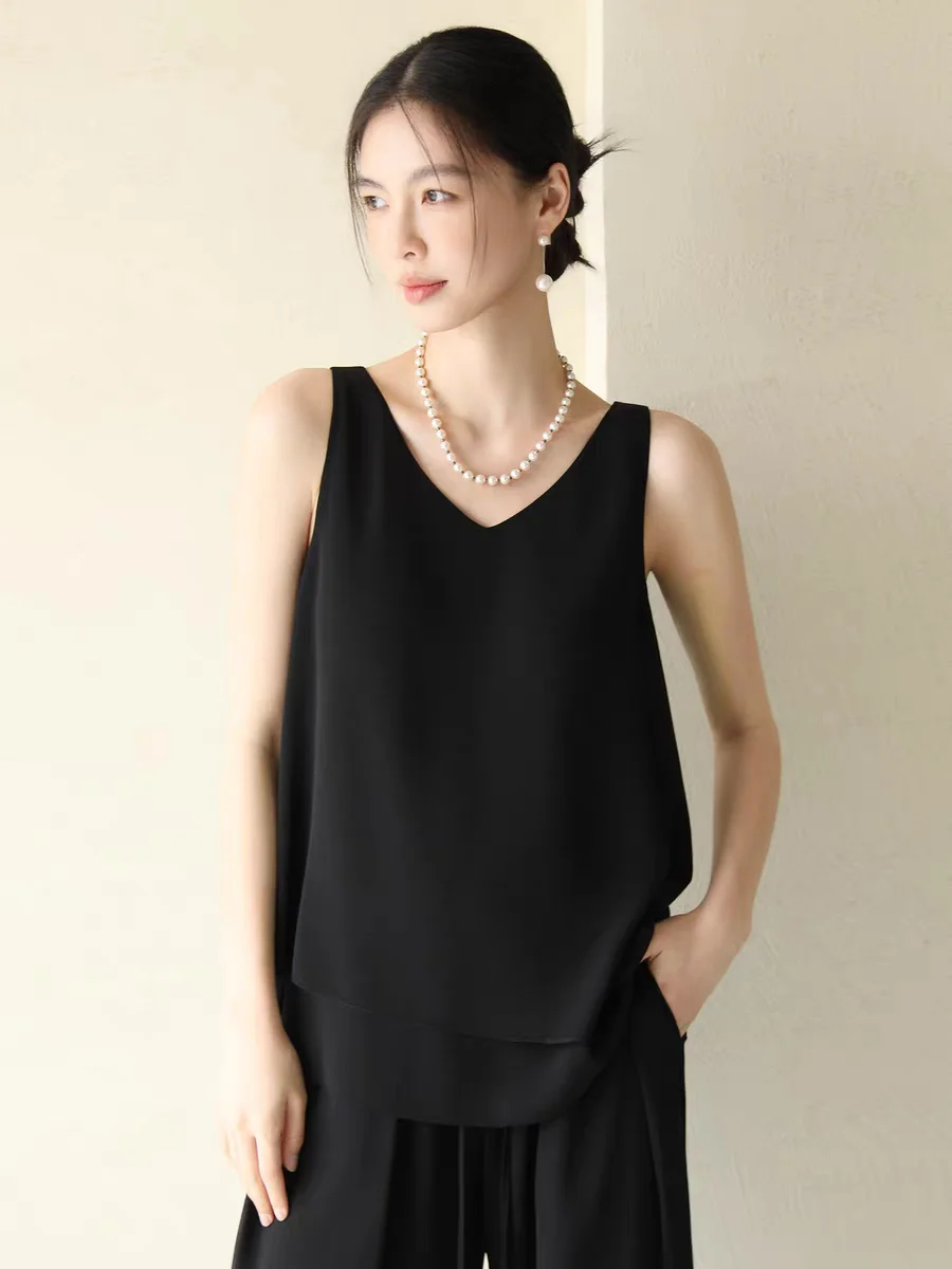 Blusa sin mangas de chifón con cuello halter para mujer, estilo coreano OL, sexy y holgada, para verano