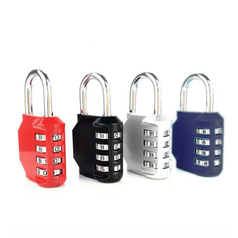 Resettable 4 Dial Digits Code Number Password Combination Padlock Safety Travel Security Mini Lock For Luggage Lock Padlock Gym