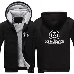 Jackets Tops 2022 Men's Scp Foundation New  Casual Winter Thickened Warmer Coat Casual Zipper Hooded Fleece Long Sleeves Padded
