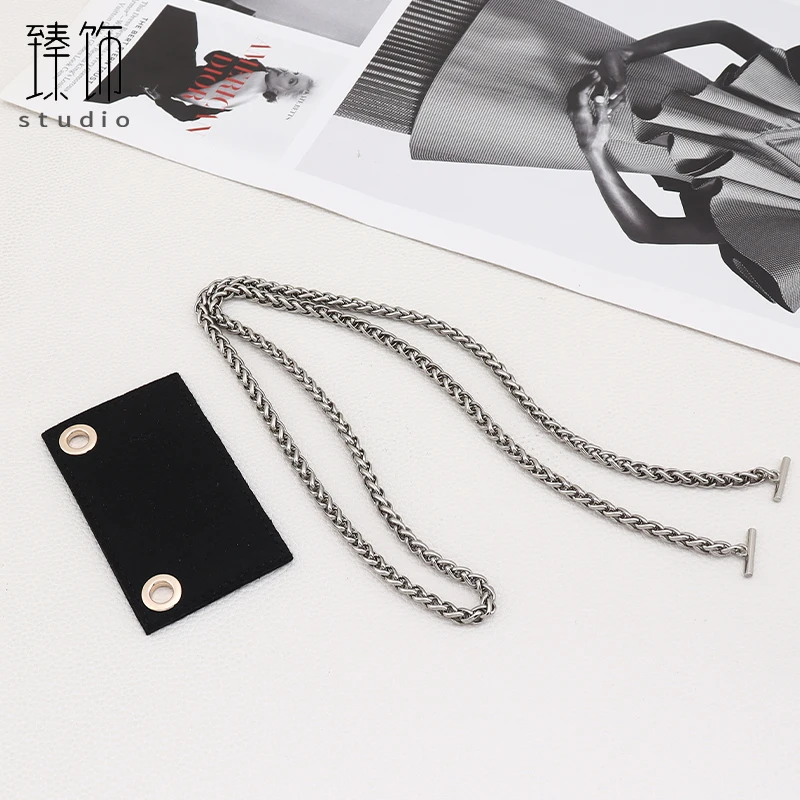 Transform the card holder with a metal chain to turn the wallet into a crossbody bag, DIY shoulder chain and an inner Insert