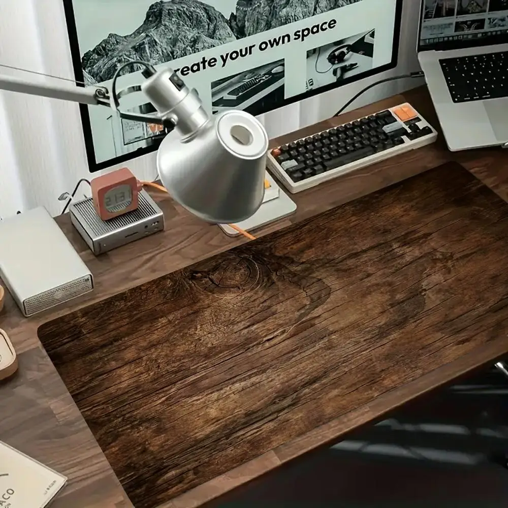 Retro Wood Grain Mousepad Table Mat Playmat Natural Durable Rubber Non Slip Anime Games Pads