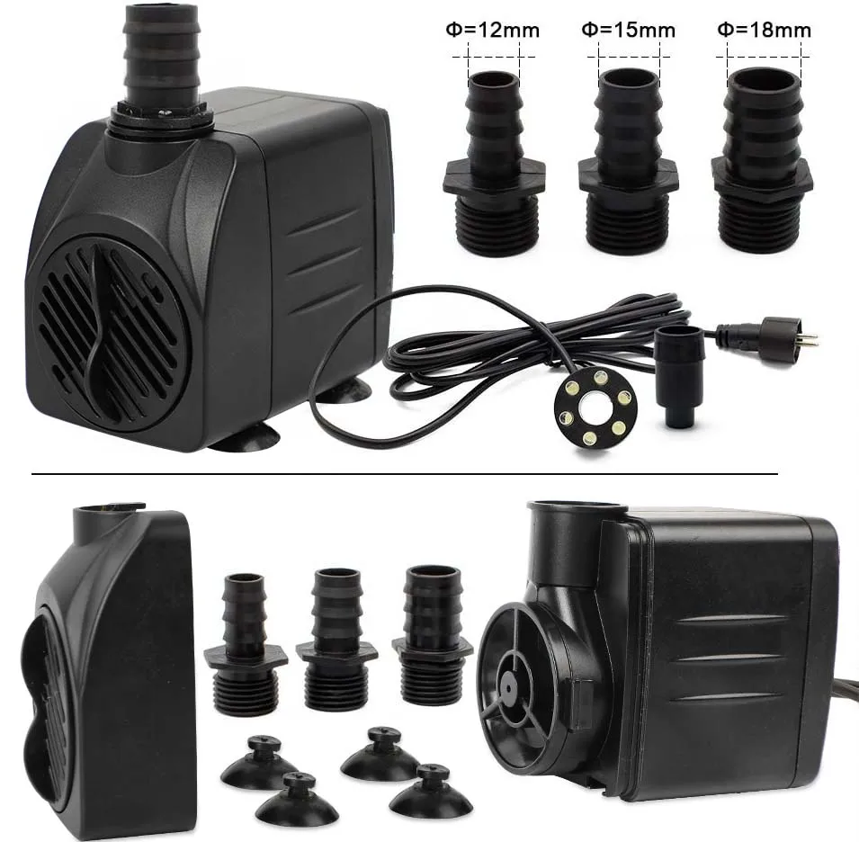 Forever Speed Springbrunnenpumpe mit LED-Ring, 3 x Weiß, LED-Beleuchtung, 1500 l/h