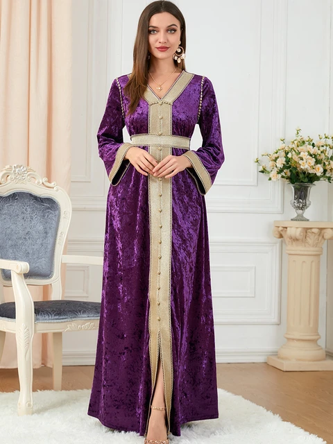 Velvet Dresses Woman Muslim Winter Dress Velvet Arabic Velvet Dress Turkish Abaya Dresses Aliexpress