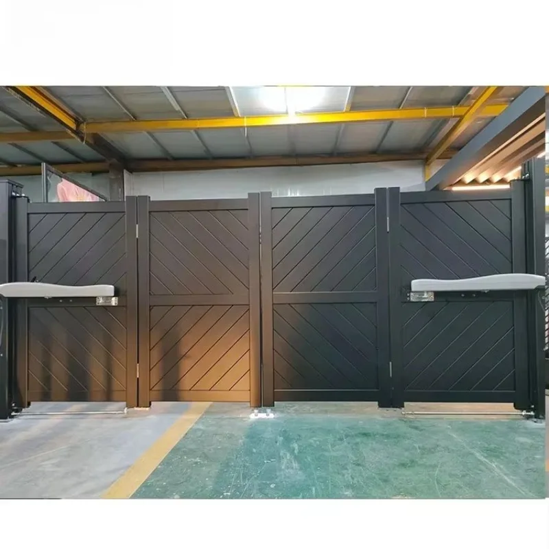 Driveway Aluminum Sliding Gate Electric Design Automatic Outdoor Automatic 4 Leaf Motorized Metal Folding Main Gates