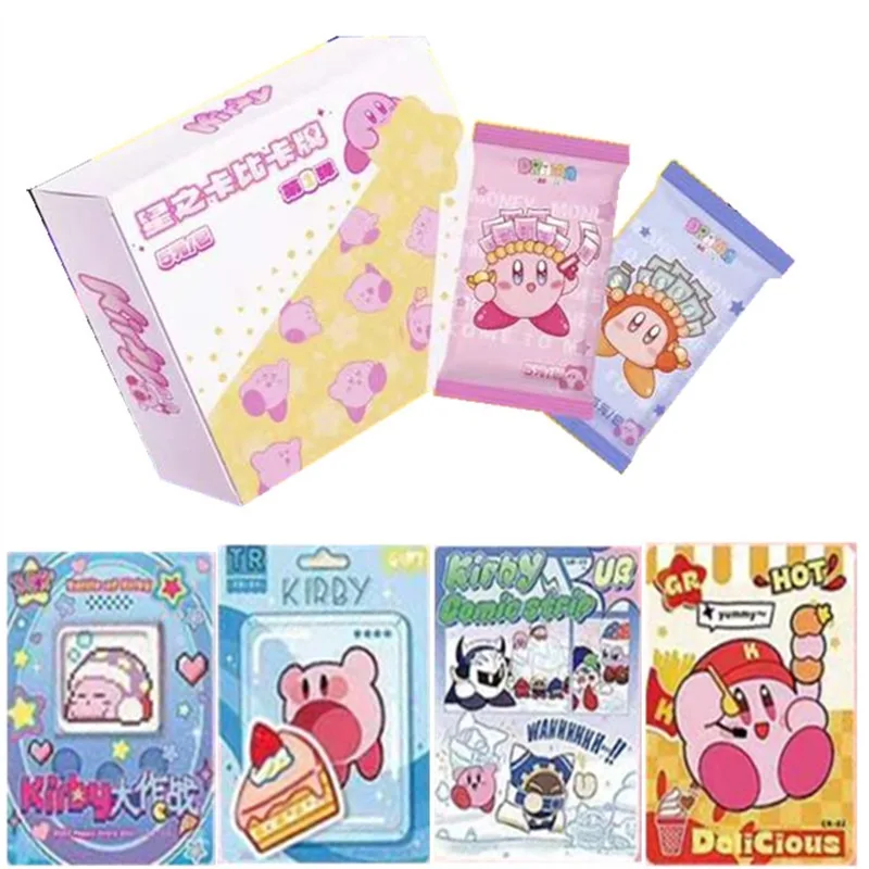 Kirby Cards Foodie Party Series Cute Protagonist Metal Enamel Card Pool Party Collection Card Toys Gifts Birthday present