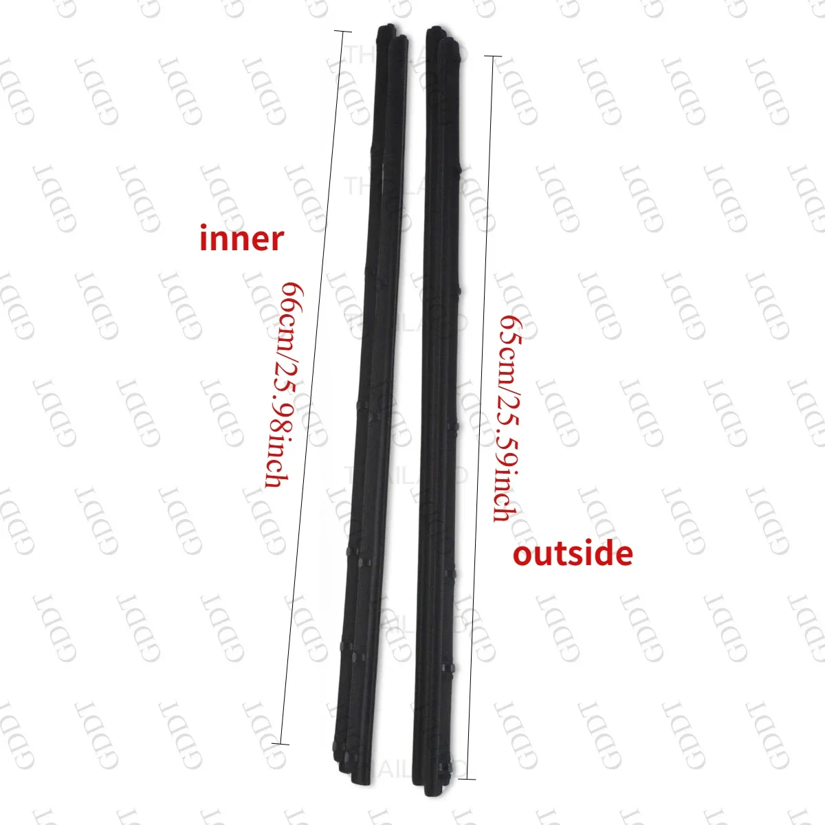 With Vent Quarter Window Inner or Out 2 Pcs 2 Door Window Rubber for Toyota Land Cruiser Lc70 Lc71 Lc79 68170-90K00