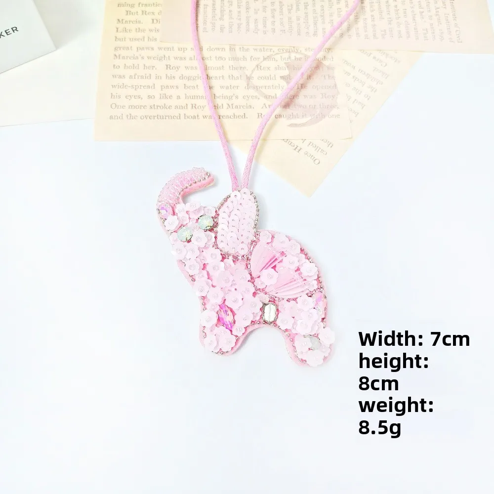 New DIY Patch Handmade Coconut Tree Keychain Crystal Starfish Sequin Sewing Bag Pendant Gift