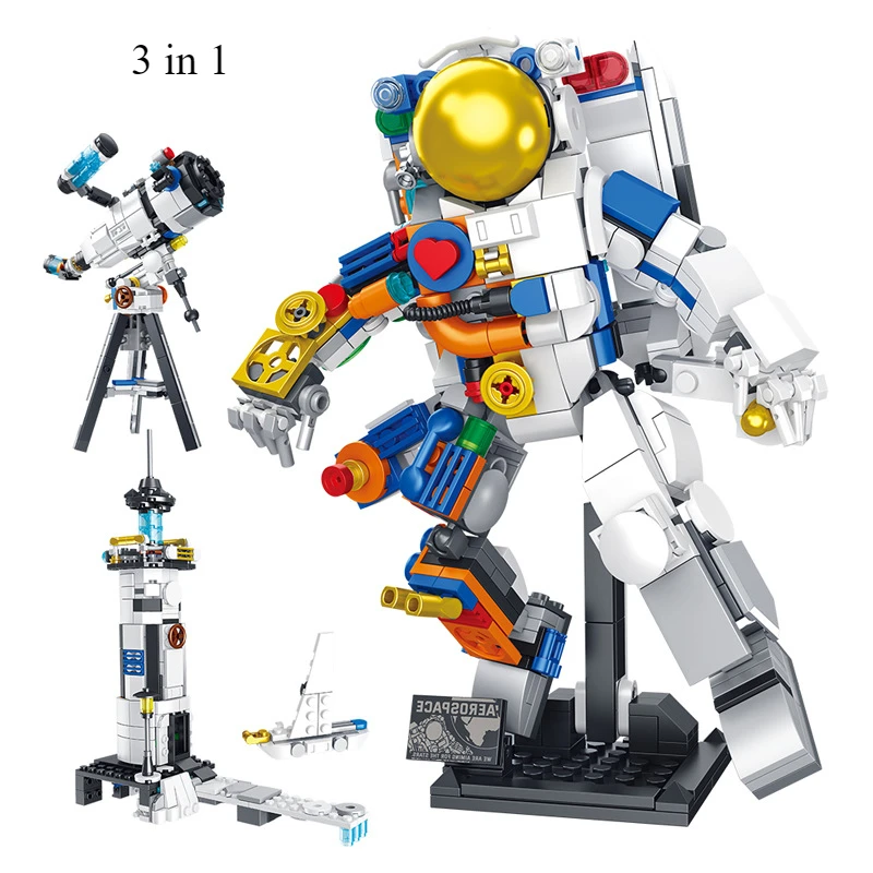 

FC 3 in 1 Astronaut Building Block Toys Sets Space Station Friends MOC Explorer Space Arrow Mini Bricks Toys For Kids Boys Gifts