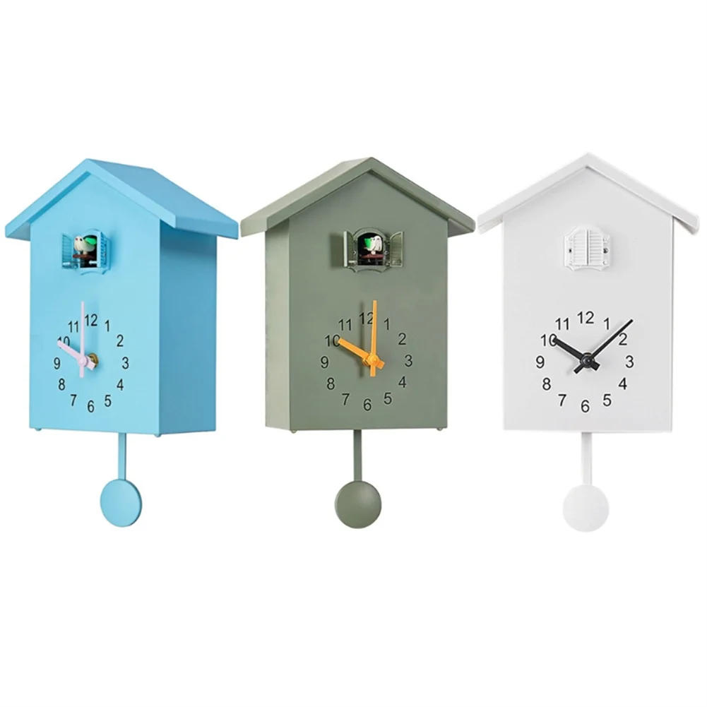 Minimalist Cuckoo Clock Natural Bird Voices Home Decoration Cuckoo Sound Clock With Pendulum Office Living Room Decoration