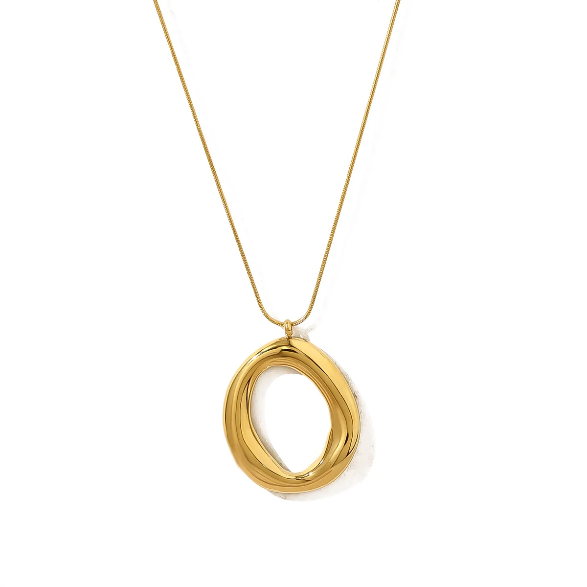 Stainless Steel Necklace Matching Earrings Ring for Women 18k Gold Plated Chain Necklaces Stud Earring Chunky Rings Jewelry Set