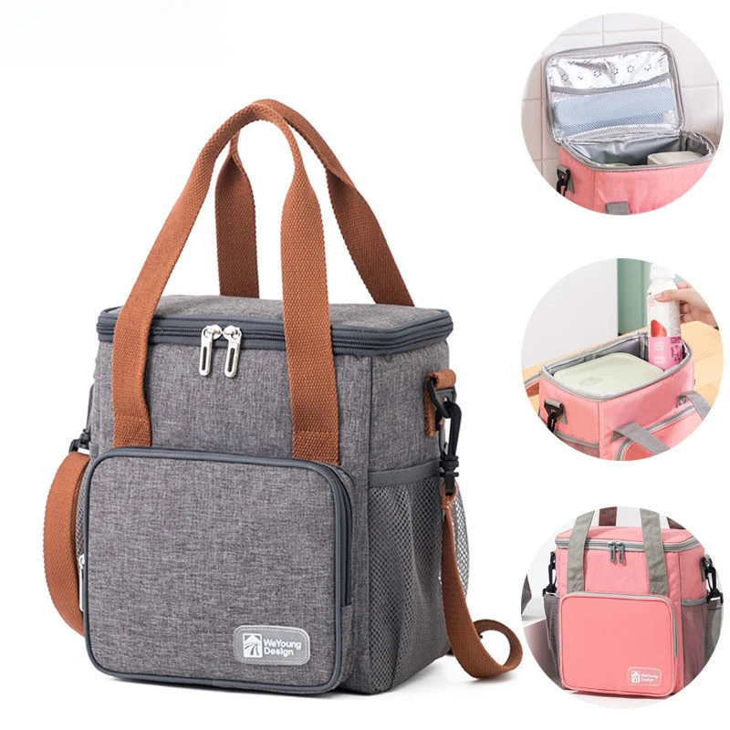 Portable Insulation Bag Work Meal Waterproof Handbag Aluminum Foil Thickened Lunch Box Bags Fresh-keeping Picnic Bag