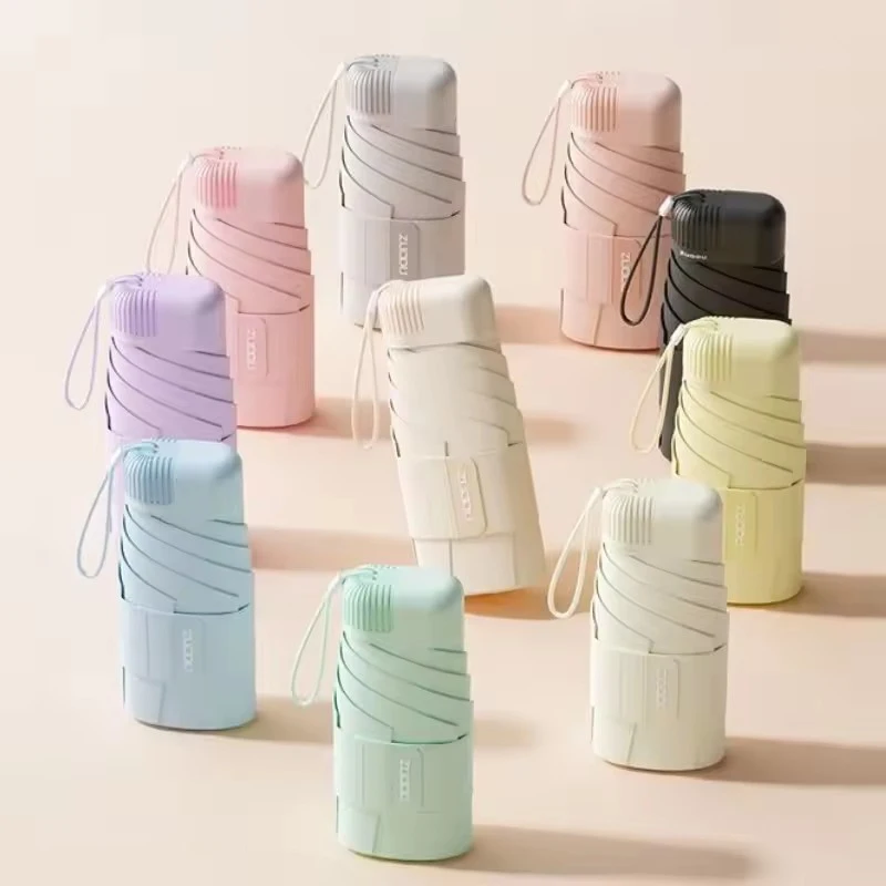 

ZUODU Mini Folding Ultra Light Sun Umbrella Portable Sun Umbrella Sun Protection UV Protection Black Rubber Insulation Umbrella