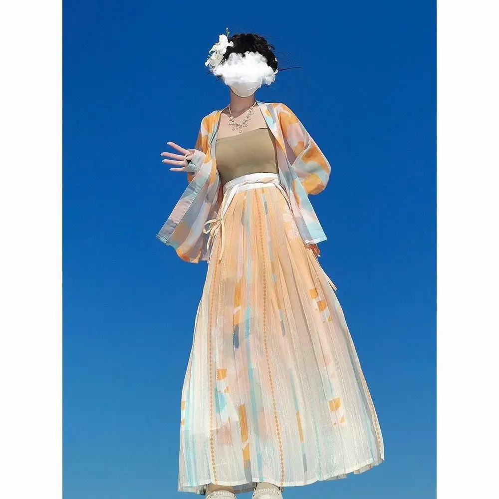 

Pmwrun Orange Heart Ruyi Song Dynasty Hanfu Female Summer Chinese Style Modified Han Elements Airplane Sleeve Daily