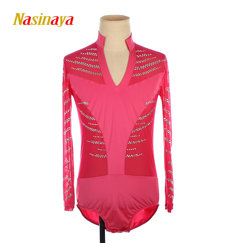 Artistic Gymnastics Nasinaya Men\'s Figure Skating Training Performance Leotard Children\'s Elastic Black Mesh Clothing