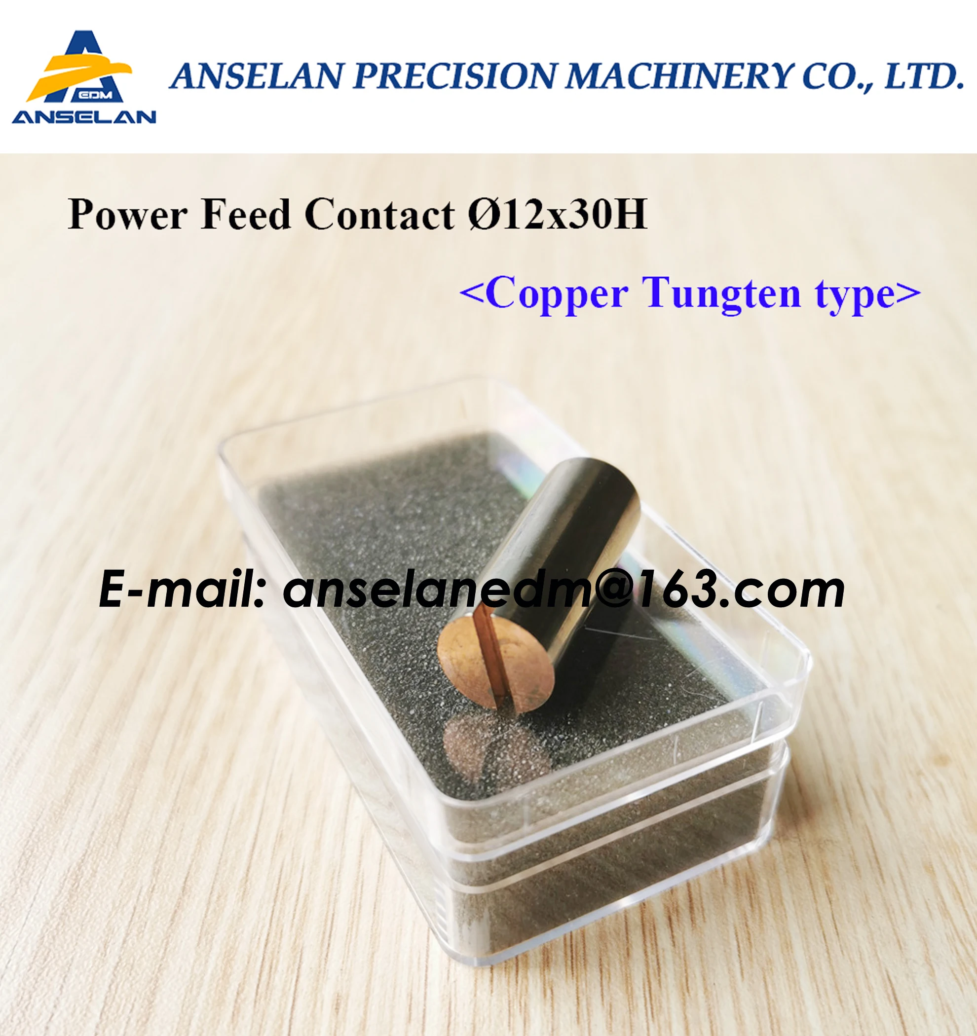 Agie 443.474.2 Power Feed Contact (Copper tungsten type) Ø12x30Hmm for Classic,Evolution series.590443474, 443474