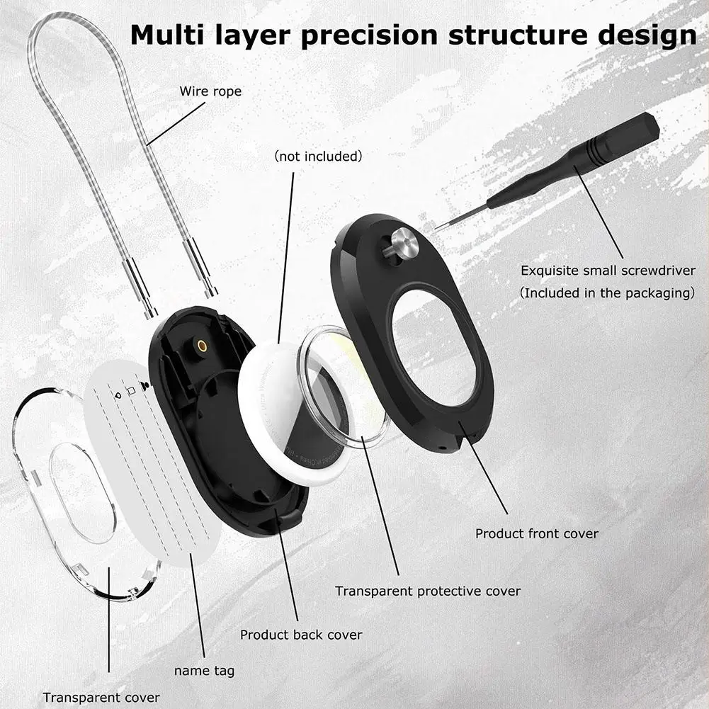 For Apple Anti-lost Locator Protective Case With Wire Cable Hard PC Anti-Drop Chain Case For Luggage Backpack Keys