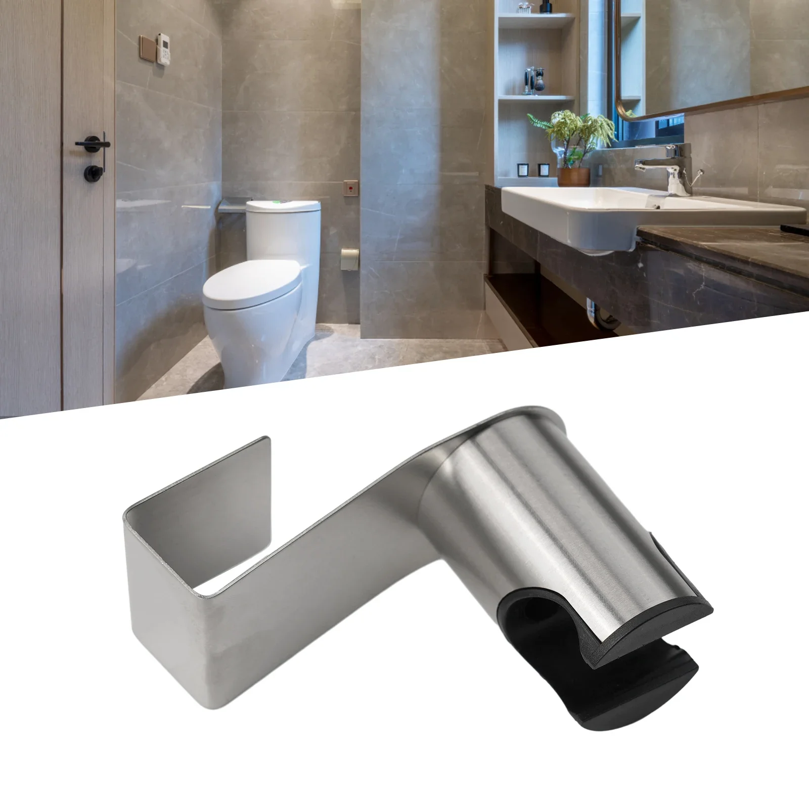 Functional Bidet Sprayer Mounting Bracket Made of Stainless Steel for Reliable Use with Handheld Wand in Toilet Area