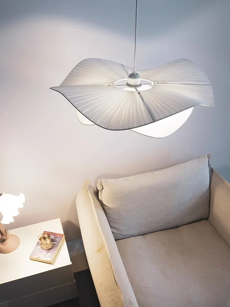 Nordische Creme Stil Stoff LED Pendel leuchten für Wohnzimmer Schlafzimmer Bar Drop Lampe Wohnkultur Blumen Kronleuchter Glanz Leuchten