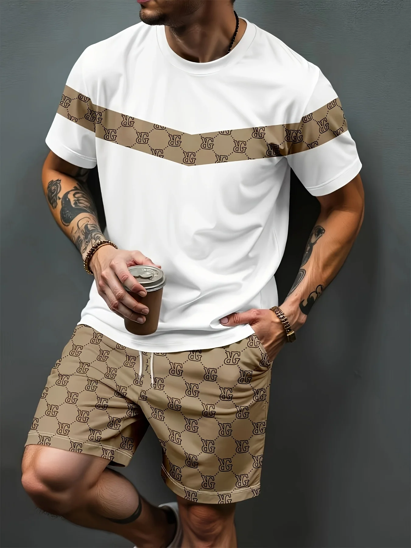 

Летний хит продаж, футболка из полиэстера с 3D принтом и короткими рукавами, комплект с шортами, модный повседневный дышащий комплект, мужская одежда