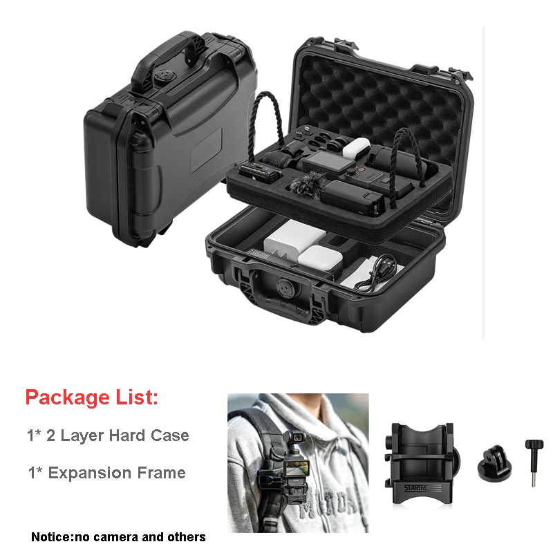 STARTRC 2-laags draagbare harde koffer voor DJI OSMO Pocket 4 camera-accessoires Waterdichte opbergdoos Tas draagtas