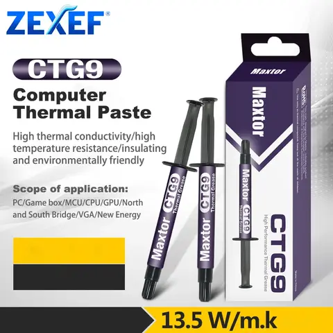 ZEXEF CTG9 Pasta Termica Prestazioni Grasso Termico Conduttivo pasta termica 13.5W/mk 1g/2g/4g Per Gioco PC PS4 CPU GPU raffreddamento