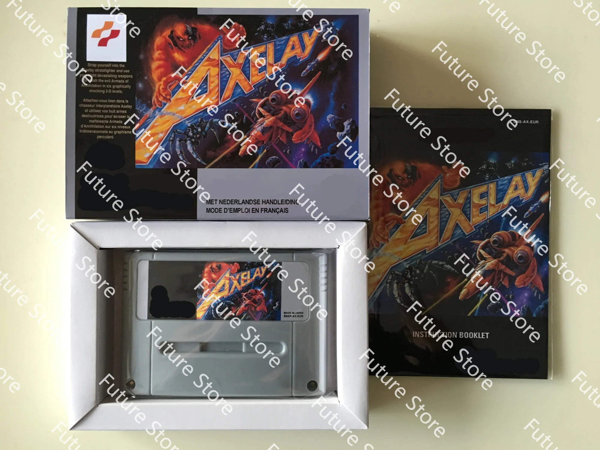 Juegos de 16 bits ** Axelay (¡Versión PAL!! ¡¡Caja+Manual+Cartucho!! )
