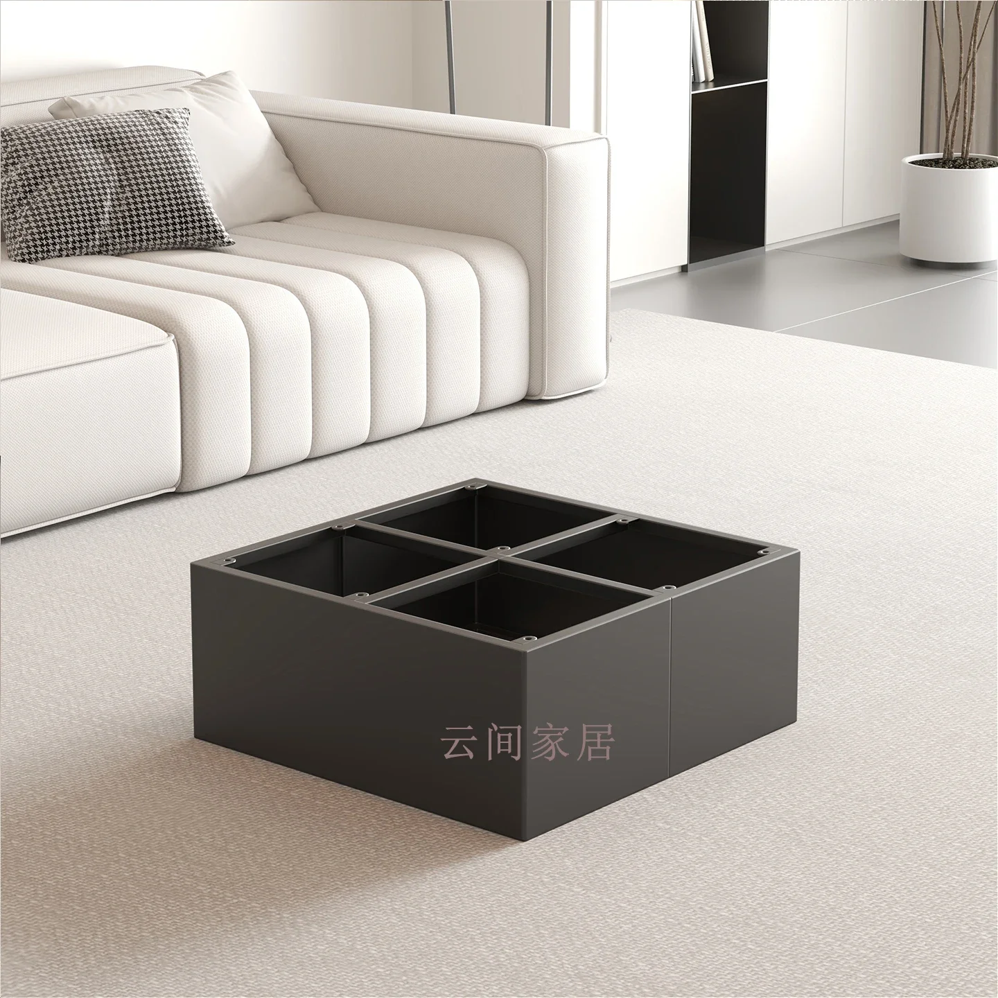 Simple marble table foot bracket stainless steel sofa coffee table tea table frame rock slab Italian suspended square coffee tab